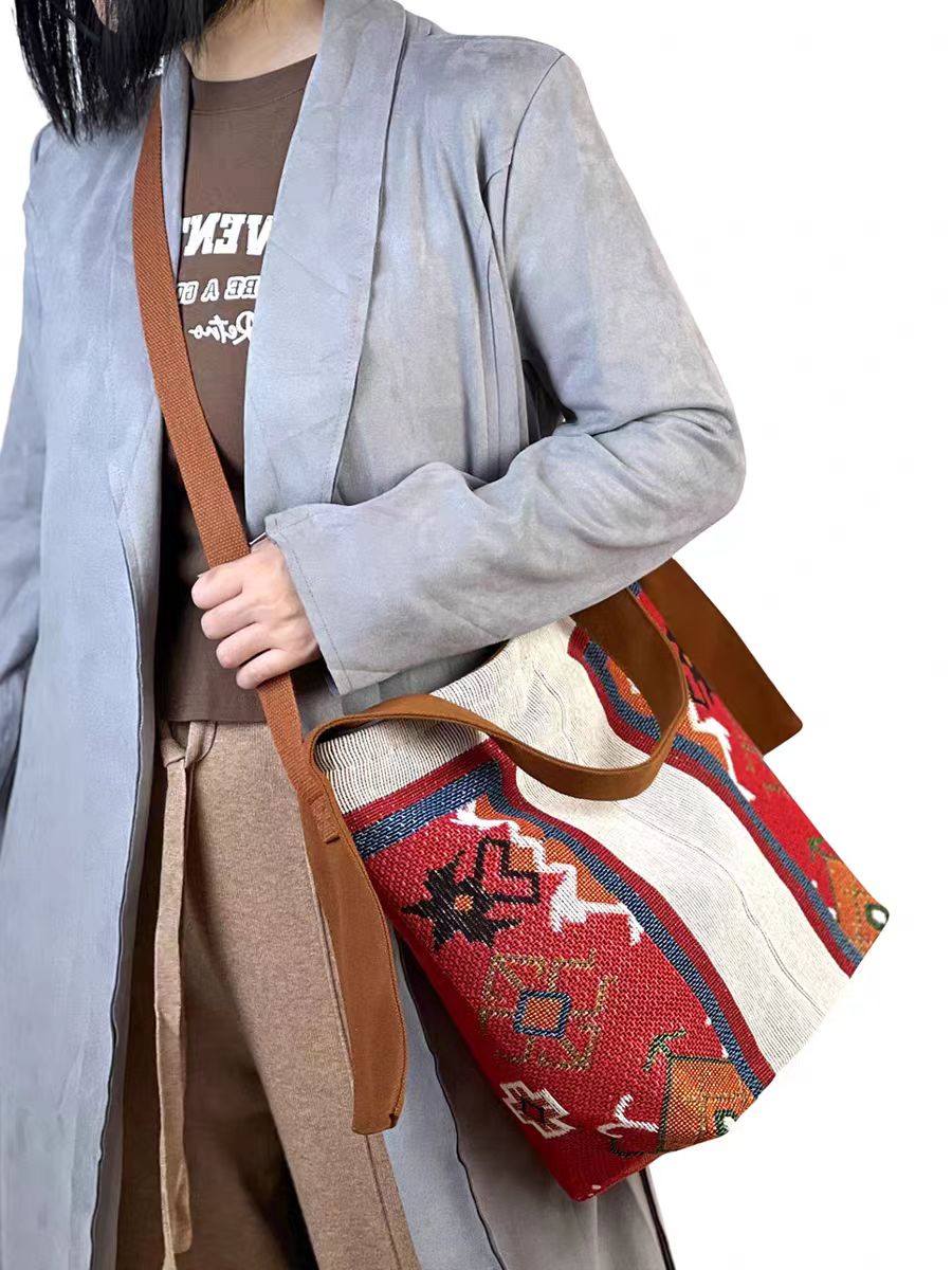 Luxury Bags On Sales - Luxuriöse Damentaschen Original doppelseitig bestickte Canvas-Umhängetasche