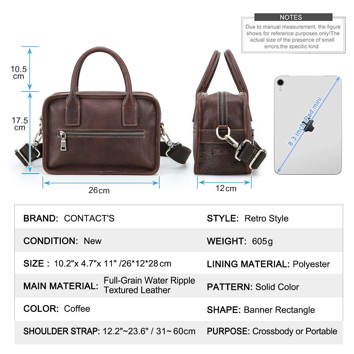 CONTACT'S Echtes Leder Herren  – Luxury Bags Tote Bewertung und Preis